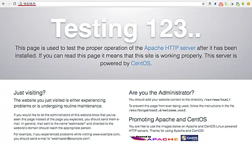 Apache test page