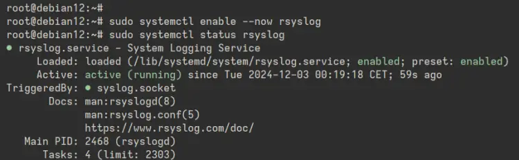 check rsyslog