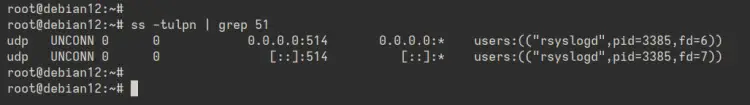 check port rsyslog