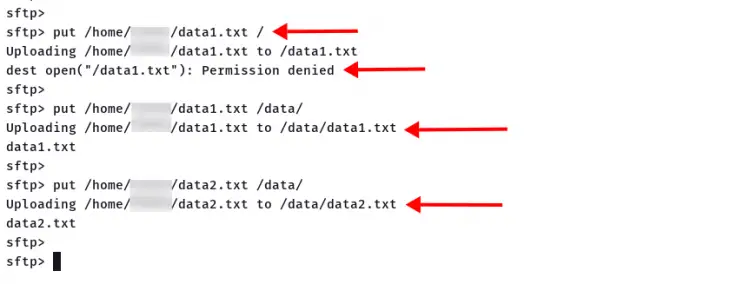 Verify read and write to sftpserver