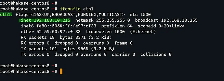 ifconfig result for eth1