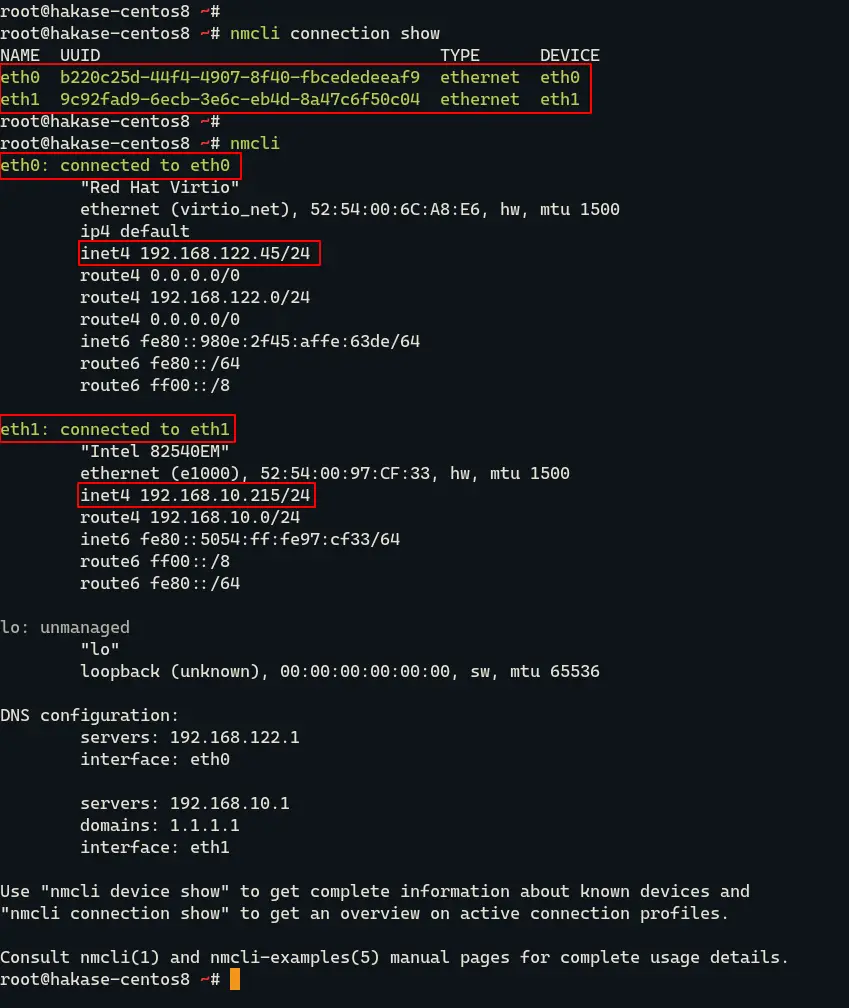 how to set static ip address in centos 8