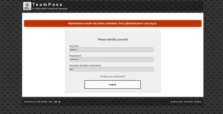 Login to TeamPass