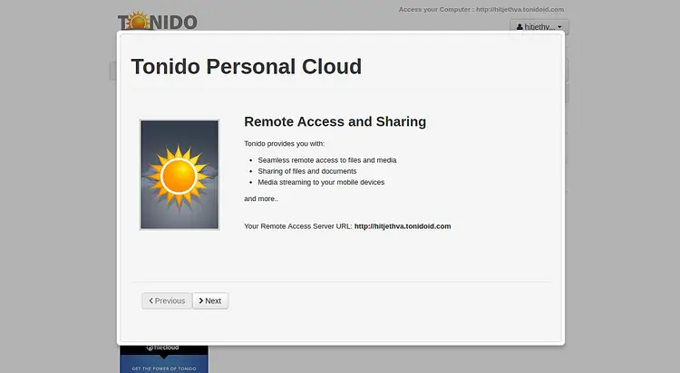 Configure Tonido remote access