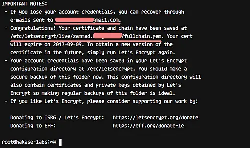 Create SSL certificate