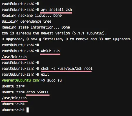 Change shell to zsh on Ubuntu