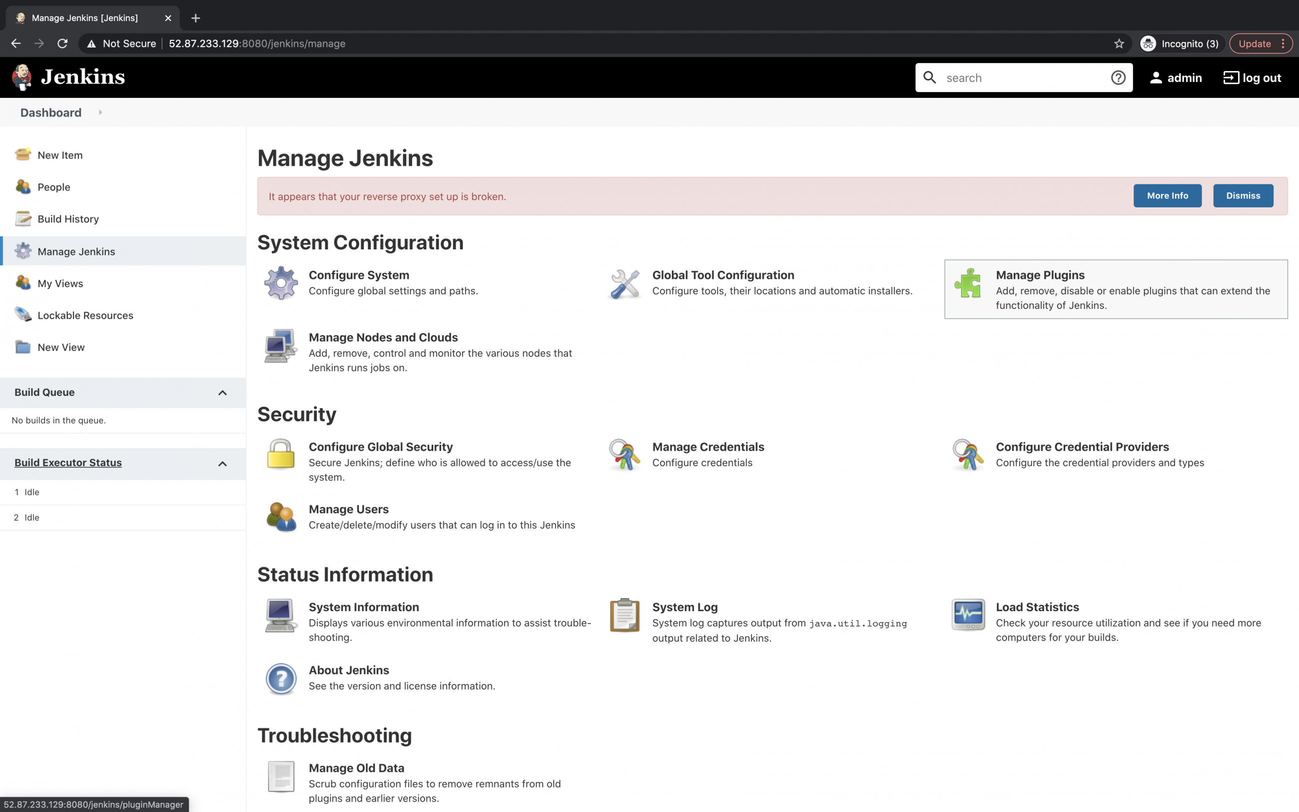 How to store AWS user access key and secret key in Jenkins