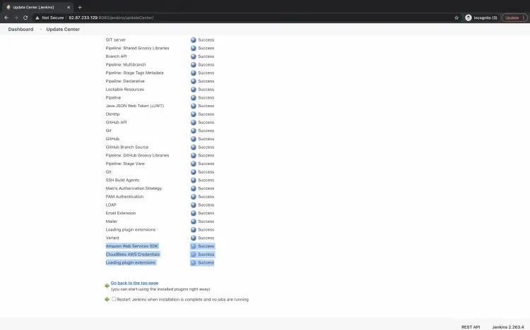 Successful plugin installation 