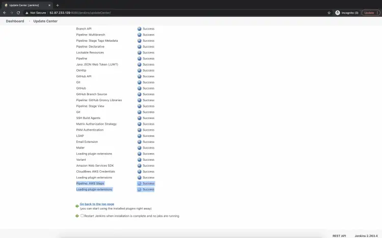 Successful plugin installation