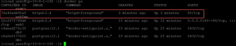 checking the webTmp container 