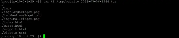 verify that the backup file contains the correct data