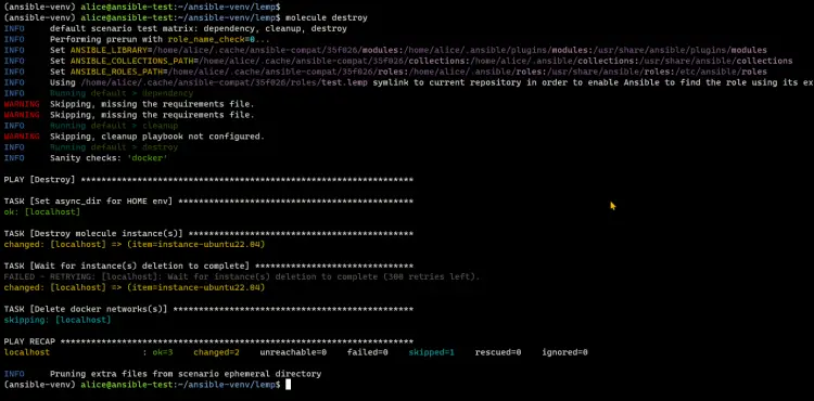 destroy container instance