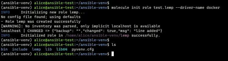 generate ansible role boilerplate molecule