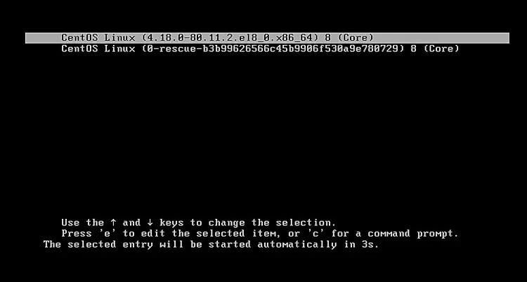 CentOS Boot screen