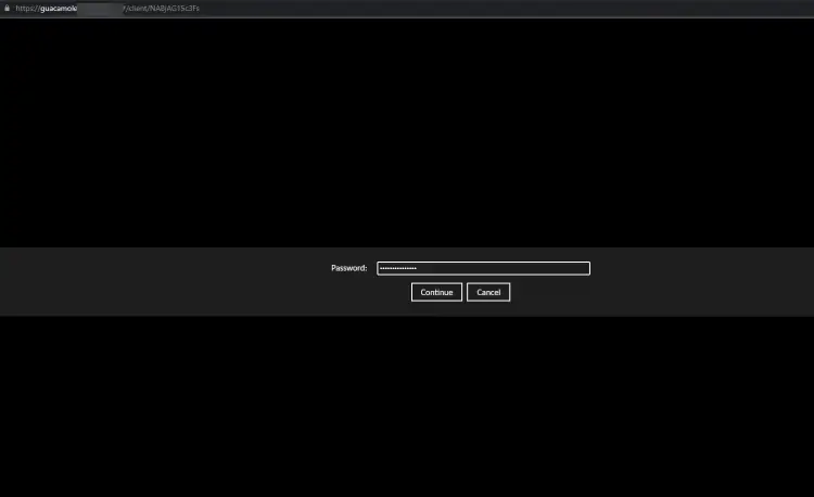 Guacamole VNC Access Password Prompt