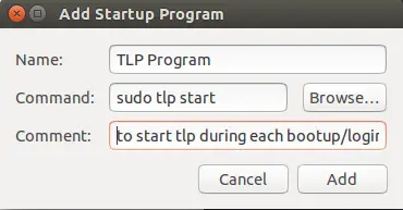 sudo tlp start