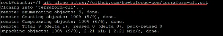 clone the terraform command line project template 