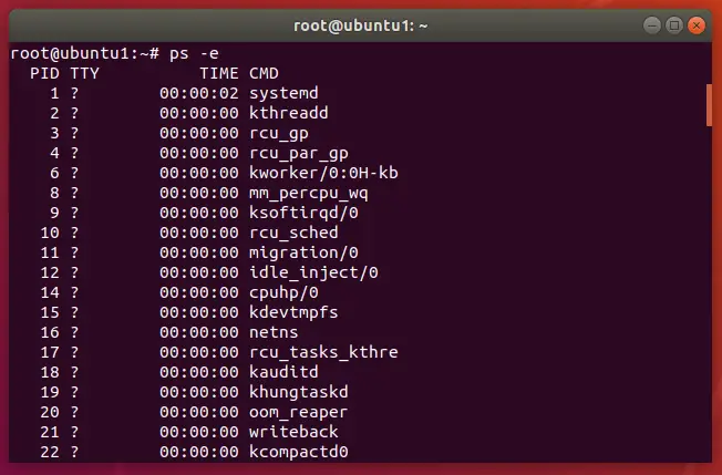view processes linux