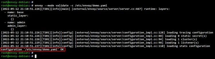 verifying envoy configuration