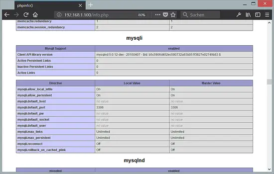 MySQL support enabled in PHP 7