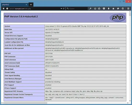 PHP 5.6 info.