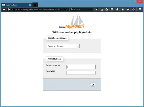 PHPMyAdmin Install - Login.