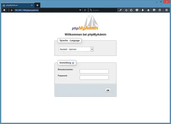 Login to phpmyadmin