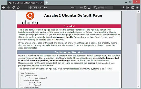 The Apache default page