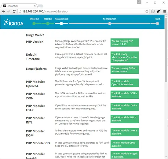 Installing Icinga 2 and Icingaweb 2 - Step 3