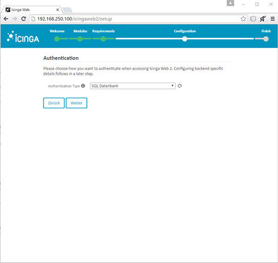 Installing Icinga 2 and Icingaweb 2 - Step 5