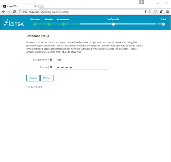 Installing Icinga 2 and Icingaweb 2 - Step 9