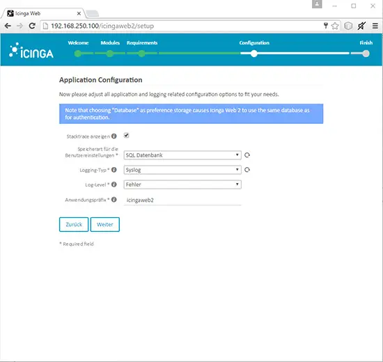 Installing Icinga 2 and Icingaweb 2 - Step 12