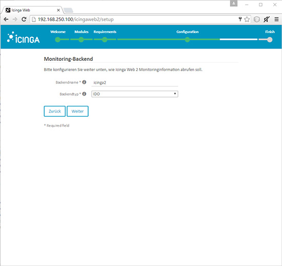 Installing Icinga 2 and Icingaweb 2 - Step 16