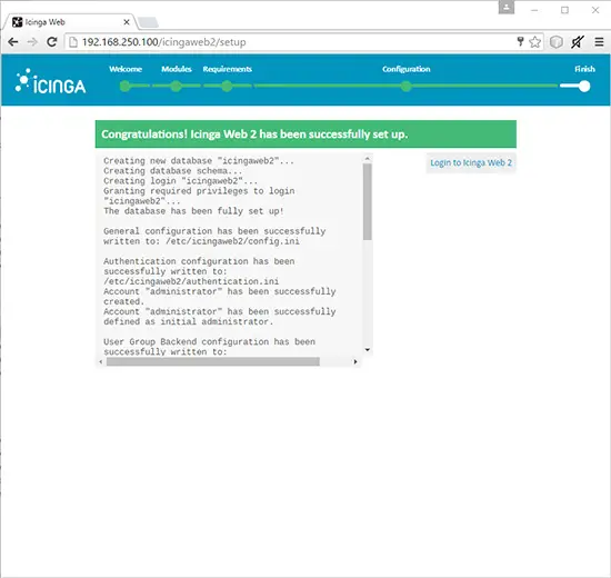 Installing Icinga 2 and Icingaweb 2 - Step 23