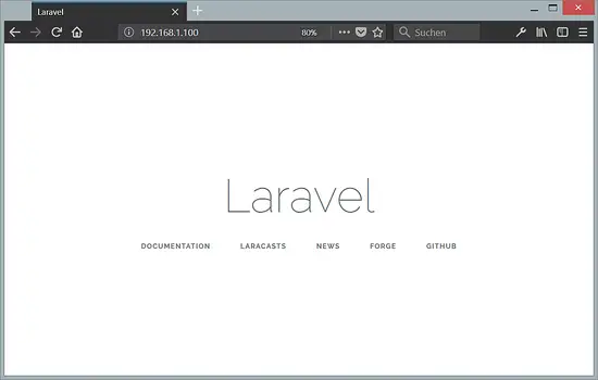 Laravel installed on Ubuntu 18.04 LTS