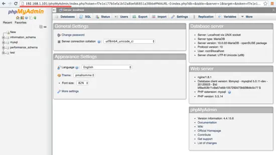 PHPMyAdmin on Nginx.