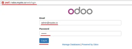 Login to Odoo