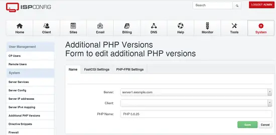 Add PHP 5.6 in ISPConfig