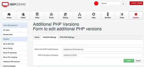 PHP-FCGI settings