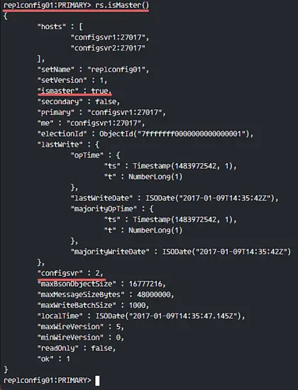 configuration of Config Server Replica Set