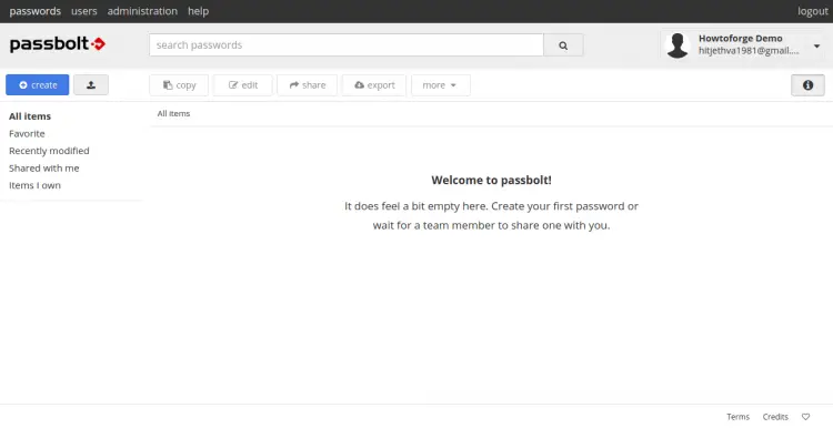 Passbolt team password manager