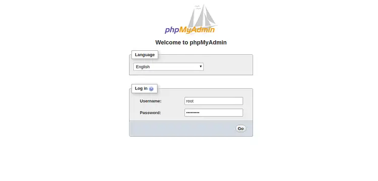 PHPMyAdmin Login