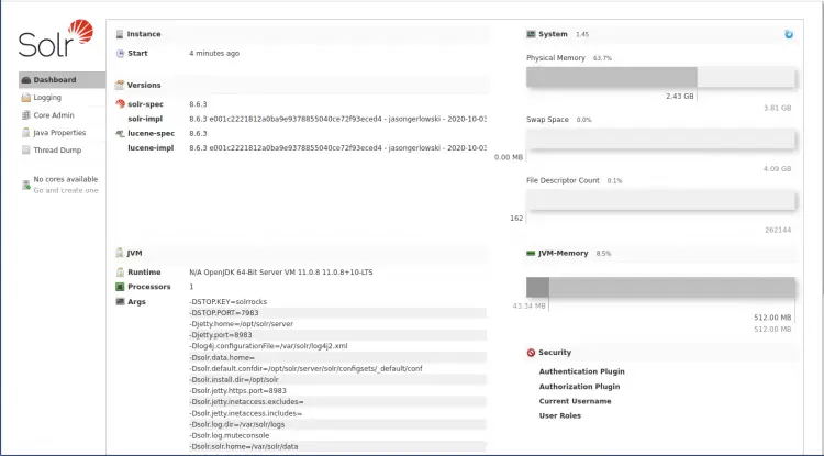 Solr web interface