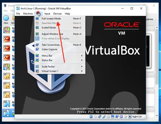Start the Arch Linux VM 