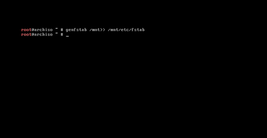 Generating /etc/fstab 