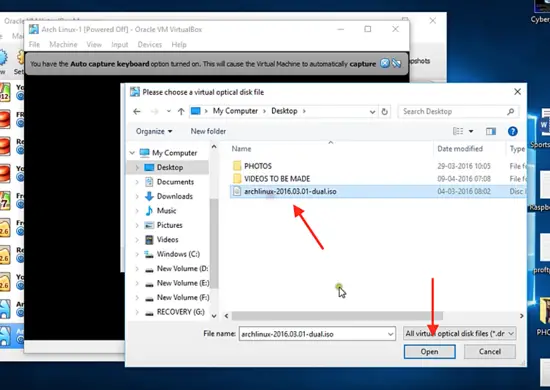 Browse for disk image file 