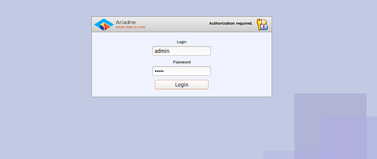 Login to Ariadne CMS