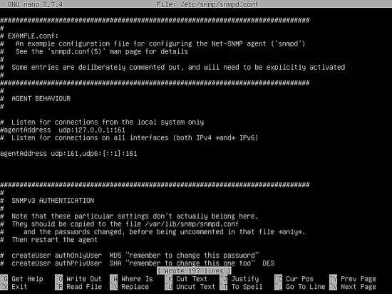 Edit snmpd.conf file