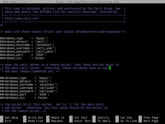 cacti configuration file