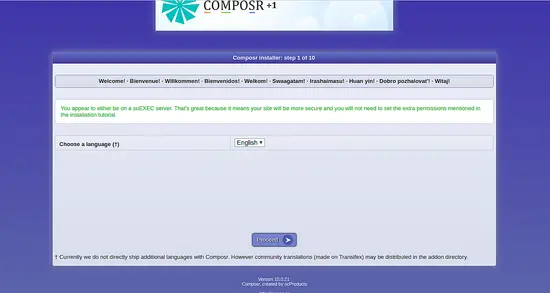 Composr installer page